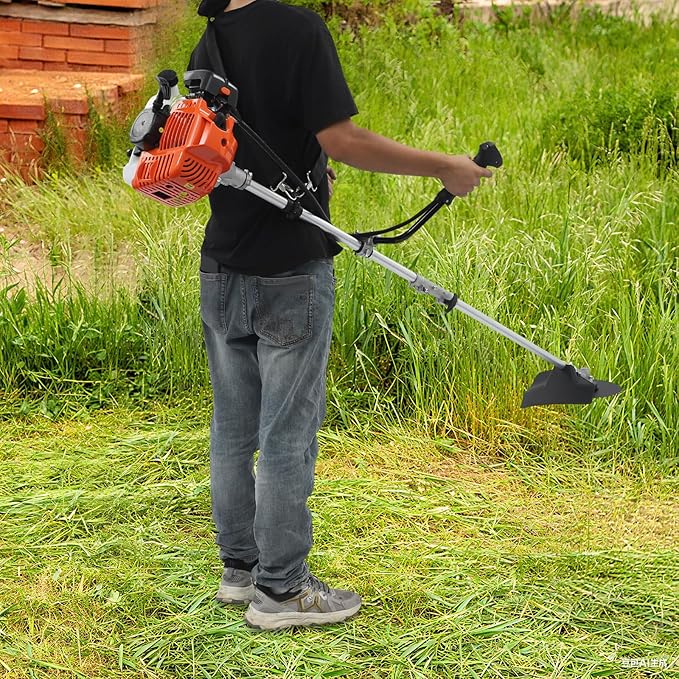 2-Stroke Gas Weed Trimmer, 42.7CC 1.25KW 6500RPM Gas Powered Weed Wacker Multi Yard Care Tools Hedge Trimmer Brush Cutter Blade with Trimming Heads for Forests Gardens Parks(42.7CC,1.25KW,6500RPM)