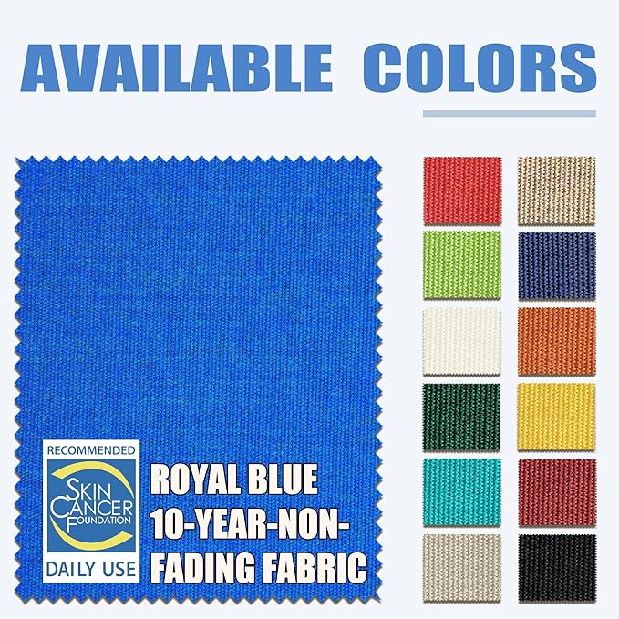EliteShade USA 10-Year-Non-Fading 9Ft Market Patio Umbrella, UPF 50+ UV Protection Performance Sun Umbrella, Heavy Duty Commercial Grade Outdoor Table Umbrella with Crank & Tilt, Windproof Vented Top for Garden, Pool, Deck and Outdoor Playsets, Royal Blue