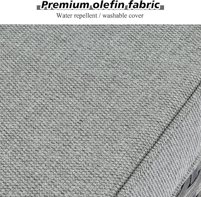HOOOWOOO Outdoor Patio Sectional Furniture Sofa Set with Swivel Rocking Chairs,9 Piece Modern Wicker Couch with Widened Armrest,Modular Conversation Seating Set for Garden(Dark Grey)