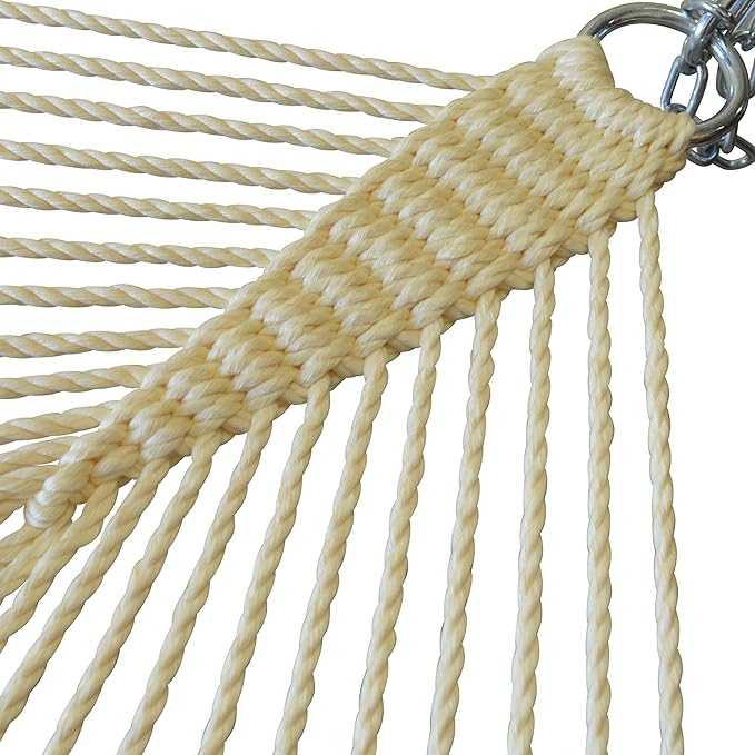 Jumbo Caribbean Hammock and Metal Tribeam Stand (Cream)