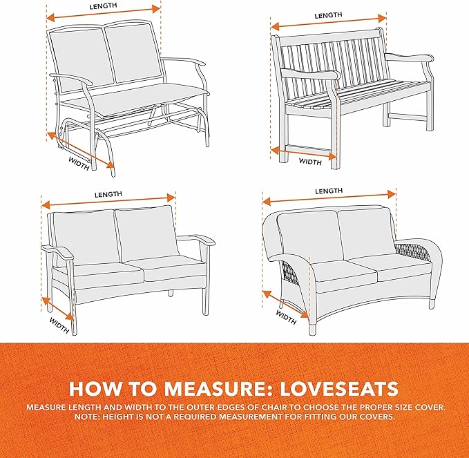 Modern Leisure Basics Patio Loveseat/Sofa Cover - Weather-Resistant Fabric - Outdoor Furniture Protection Perfect for Patio, Deck, and Porch - 55" L x 33" W x 38" H - Khaki