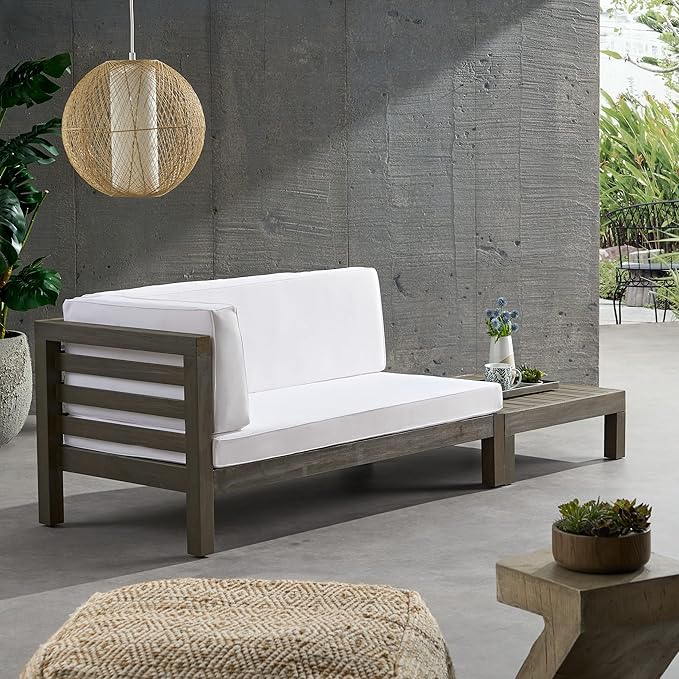 Christopher Knight Home Oana Patio Conversation Sets, Gray + White