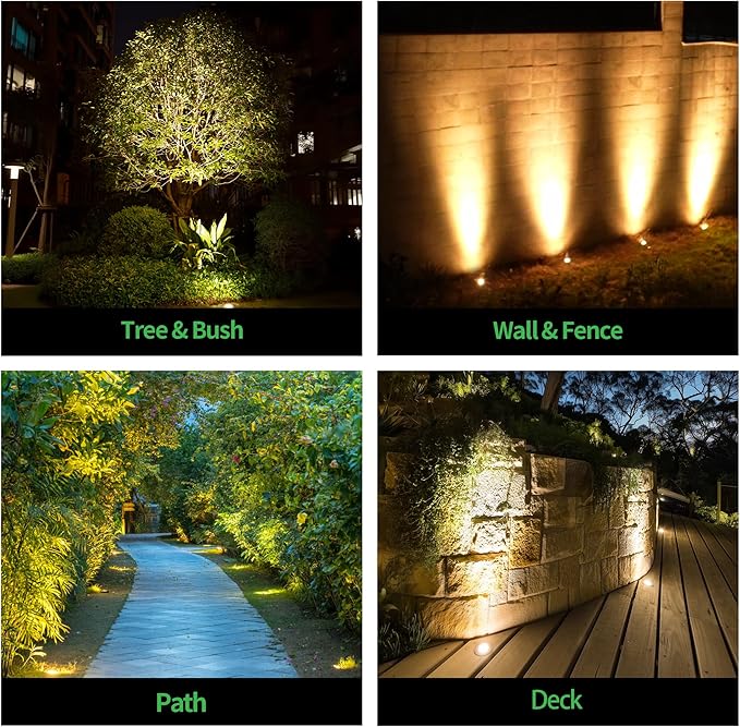 Low Voltage Well Lights - 5 Colors Temp IP67 Outdoor In-Ground Lights, 2700K/3000K/3500K/4000K/5000K 12V LED Landscape Lighting, ORB Aluminum for Pathway Wall Tree 9W 700LM