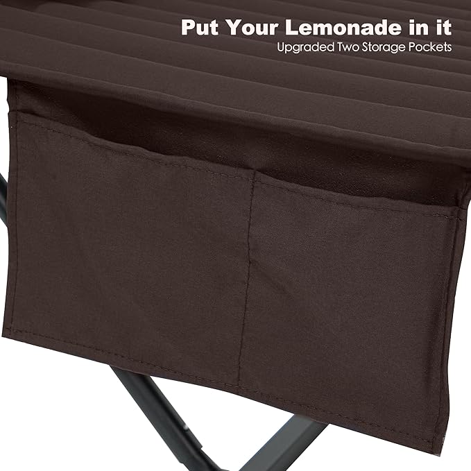 2 Person Hammock with Stand for Outside, Heavy Duty Steel Stand, Double 55inch Hammocks, Large Removable Pillow, Storage Bags, Max 475 lbs Capacity (Brown)