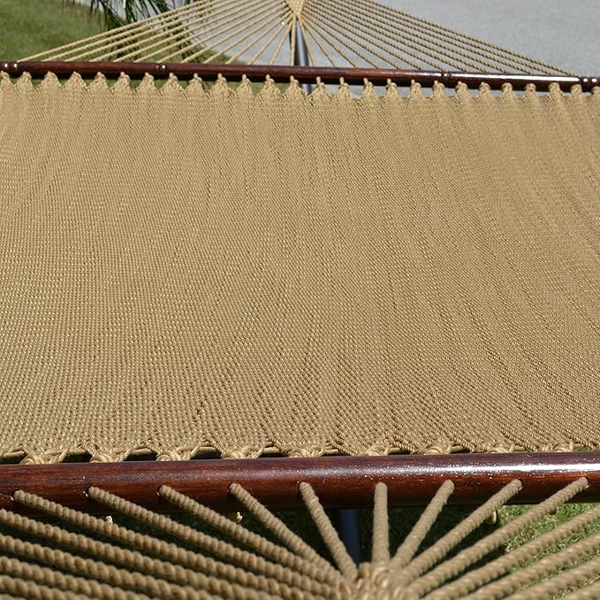 Jumbo Caribbean Hammock and Metal Tribeam Stand (TAN)