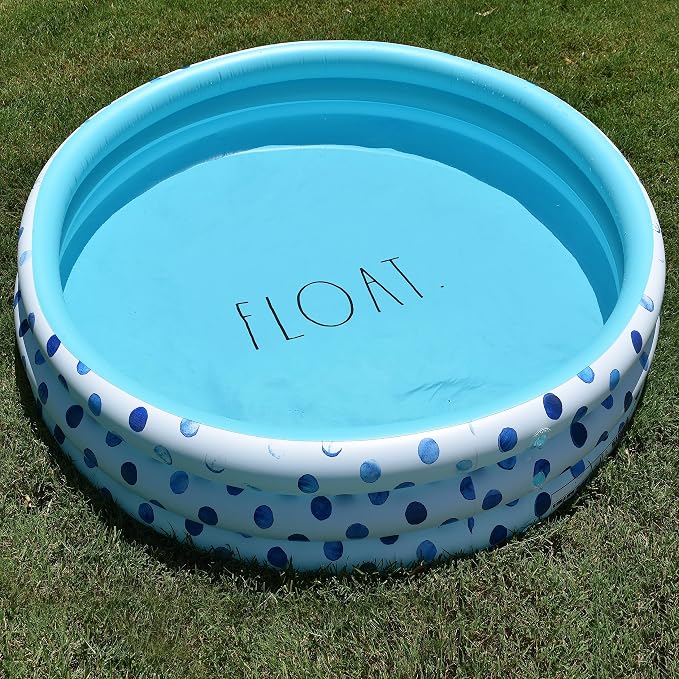 Rae Dunn x CocoNut Float Indigo Polka Dot Mini Pool - Float Theme - Inflatable Swimming Pool for Kids - Great Splash Pool for Backyard, Summer Parties & Swim Events