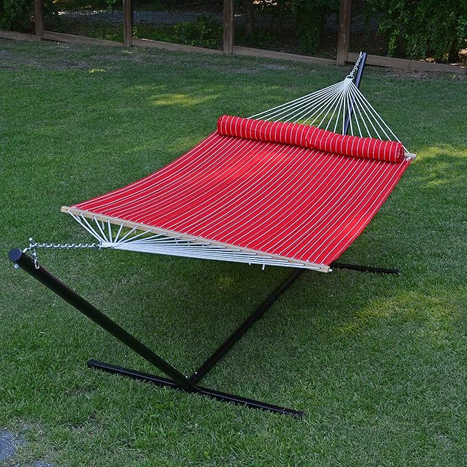 Quilted Hammock with Matching Pillow - 13 Feet in Length 500 lbs. Weight Capacity