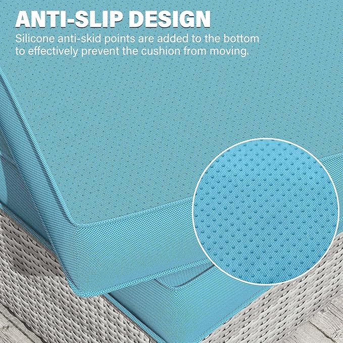 8 pcs Outdoor Cushion Slipcovers Outdoor Patio Cushions Covers Replacement Waterproof with Zipper w/3 Seat Cushion Covers and 5 Backrest Pillow Covers, Covers Only