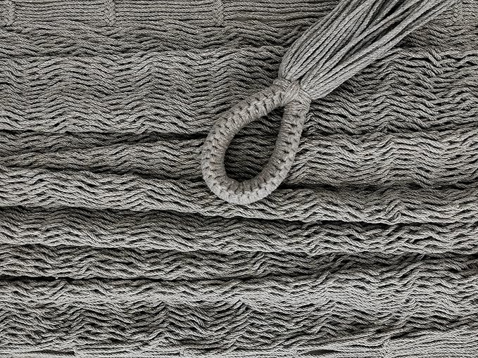 Traditional Mayan Hammock - Hammock Made with Thick Cotton Thread (Gray, Large)