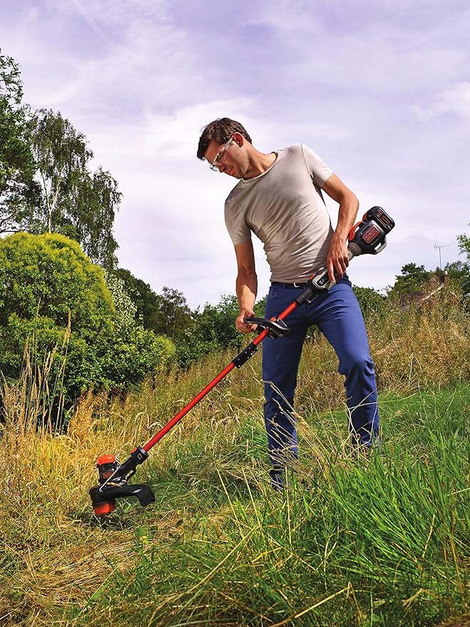 Black+Decker Dualvolt STC5433B Cordless Brushcutter, Grass Trimmer (54 V, with AFS Reflex Thread Extension, 33 cm Cutting Width, E-Drive Gear Transmission, Without Li-Ion Battery and Charger)