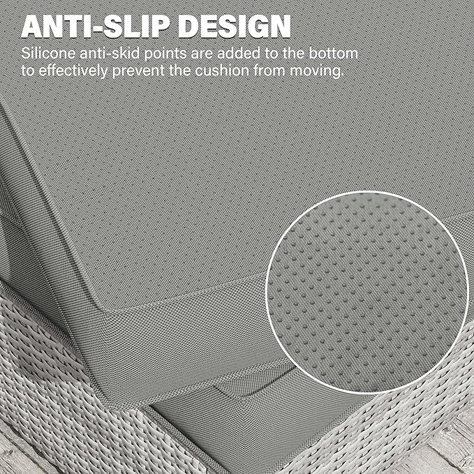 8 pcs Outdoor Cushion Slipcovers Outdoor Patio Cushions Covers Replacement Waterproof with Zipper w/3 Seat Cushion Covers and 5 Backrest Pillow Covers, Covers Only