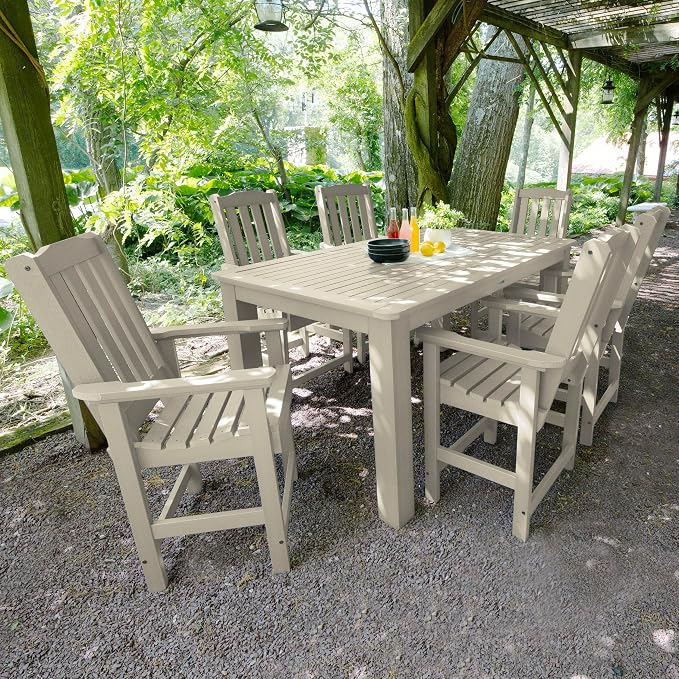 Highwood AD-ST7LH2CO4BA-WAE Lehigh 7pc Rectangular Counter Height Dining Set 72" x 42", Whitewash