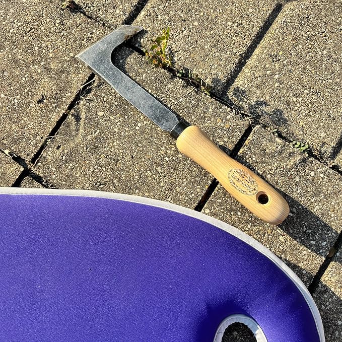 Dewit Short Handle Patio Knife – Premium Weeding Tool for Pavers | Tempered Boron Steel Blade | Ash Hardwood Handle | Eco-Friendly | 11" Length