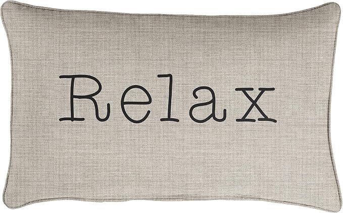 Sorra Home Relax Indoor/Outdoor Pillow, 13 x 20 x 6 inches, Cast Silver