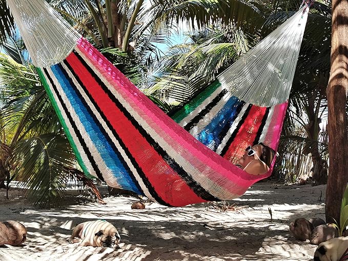 Traditional Mayan Hammock -Sarape Hammock (Small) - Thick Nylon Thread
