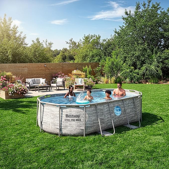 Bestway Steel Pro MAX Splashview 14' x 8'2" x 39.5" Above Ground Swimming Pool Set