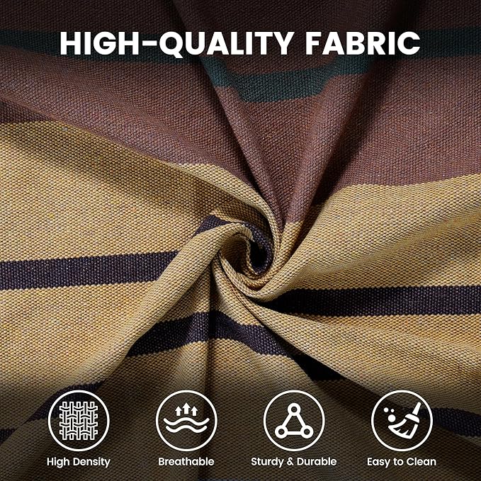 Lazy Daze Hammocks Extra Large Double Hammock, Portable Camping Hammock with Travel Bag & Tree Straps for Outdoor, Camping, Backyard, Patio, 550lbs Capacity, Brown & Khaki