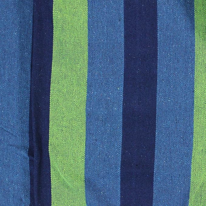Northlight 32816484 Blue and Green Striped Woven Cotton Double Brazilian Hammock