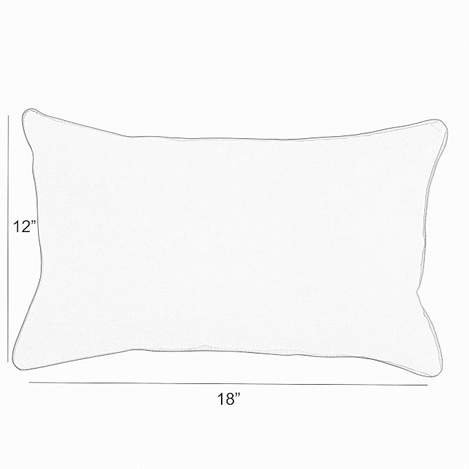 Sorra Home x Sunbrella - Indoor/Outdoor Lumbar Pillows (Set of 2), Canvas Natural Ivory & Black