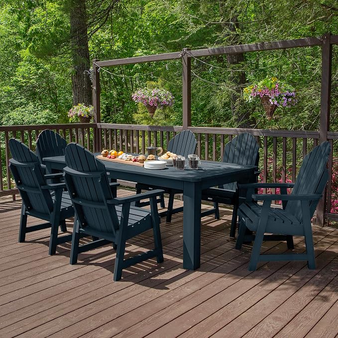 Highwood Hamilton Adirondack 7pc Dining Set, 84" x 42", Dining Height, Federal Blue