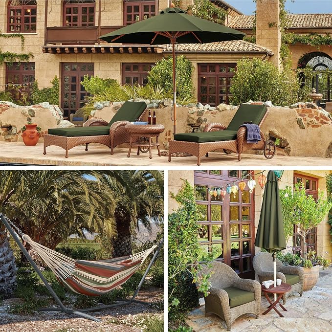 Classic Accessories Montlake Fadesafe Brazilian Hammock with Steel Stand, Heather Fern Green Stripe