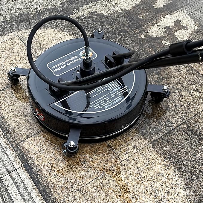 PWACCS 20" Pressure Washer Surface Cleaner, Power Washer Driveway Attachment with 4 Wheels and Dual Handle for Concrete, Patio, Sidewalk, and Deck, Black, 4500 PSI