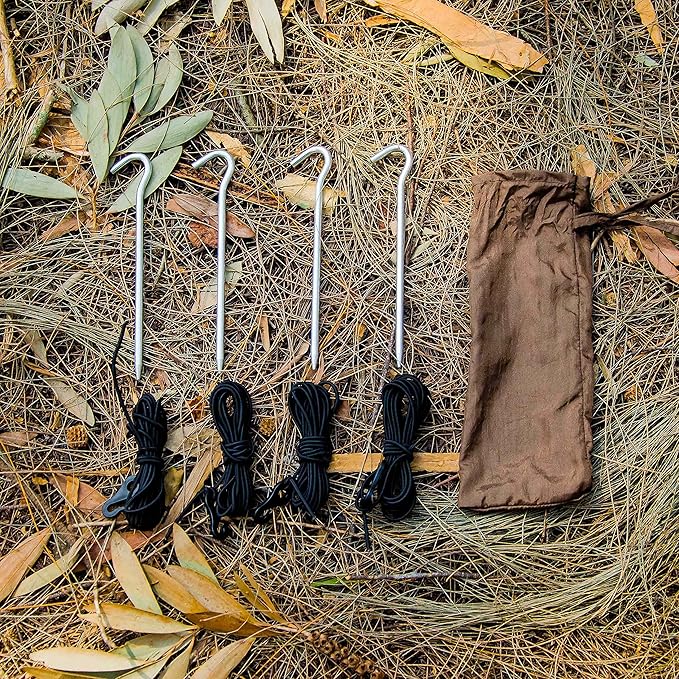 Go Camping Hammock 2.0 w/ Built-In Mosquito Net - Slate Gray by Go Outfitters: 11' Long X 64" Wide |Includes 2 Premium Aluminum Carabiners, Rapid Deployment Bag, 4 Stakes & 4 Shock Cords