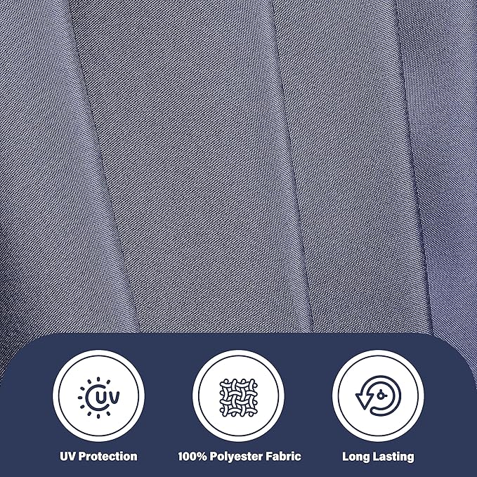 YSSOA 9' Patio Umbrella Replacement Canopy Only for 8 Ribs, Dark Blue