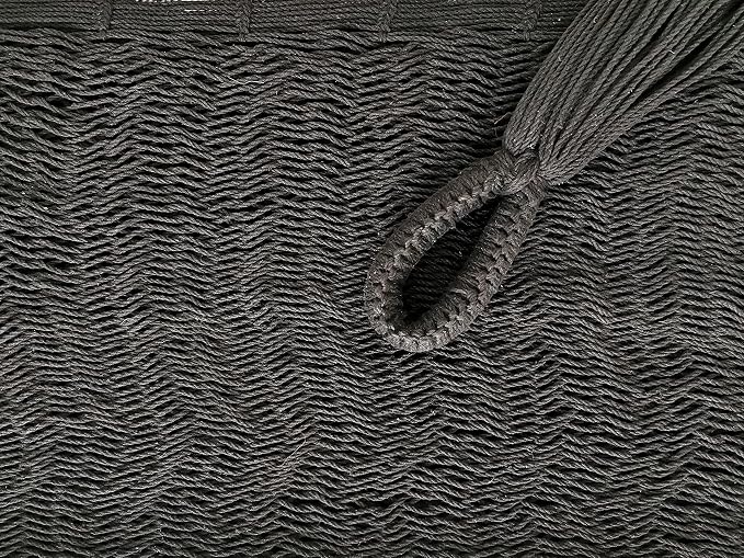 Traditional Mayan Hammock - Hammock Made with Thick Cotton Thread (Black, Medium)