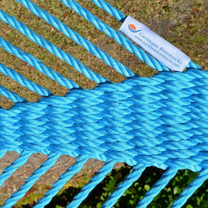 Double Caribbean Hammock - Soft-Spun Polyester - 48 inch (Light Blue)