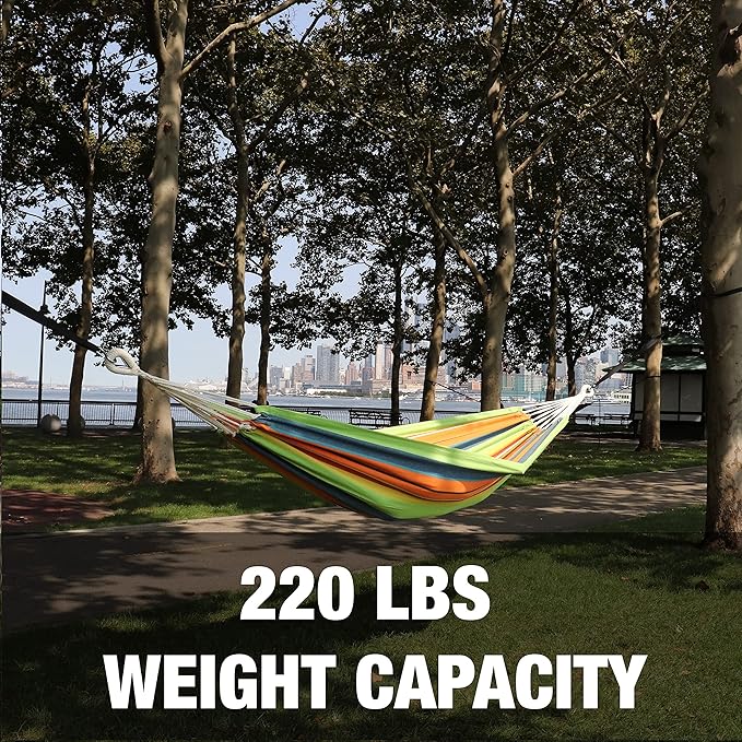 Bliss Hammocks BH-400-GC 40" Wide Hammock w/Hand-Woven Rope Loops & Hanging Hardware, Outdoor, Patio, Backyard Durable, Cotton and Polyester Blend, 220 Lbs Capacity, Guacamole