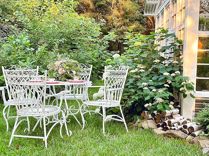 Safavieh Outdoor Collection Thessaly Antique White 5 Piece Patio Set