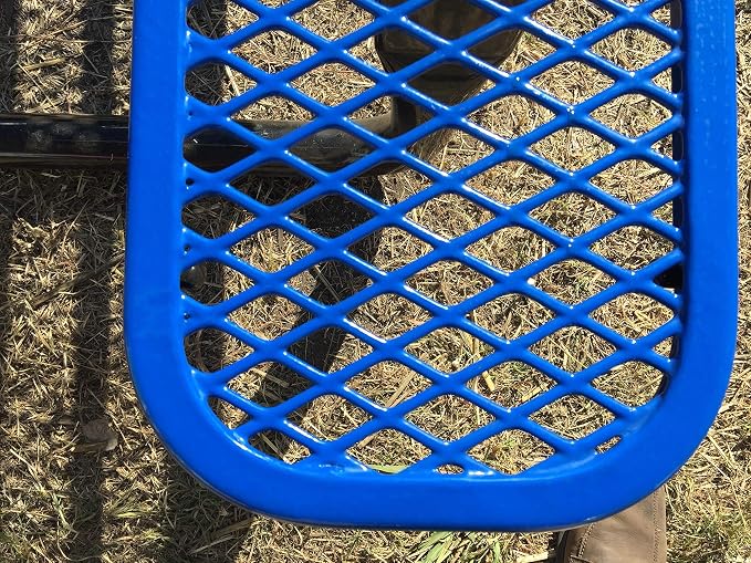 Heavy Duty ADA Outdoor Picnic Table, Expanded Metal, Wheelchair Accessible (Blue, 96)