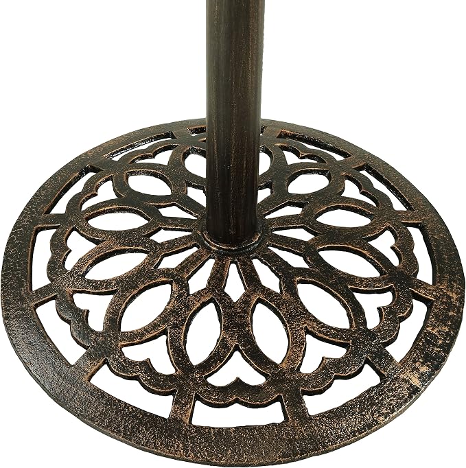 Sunnydaze 40-Inch H Cast Iron Bar Height Patio Table - 26-Inch Tabletop Diameter - Bronze Color