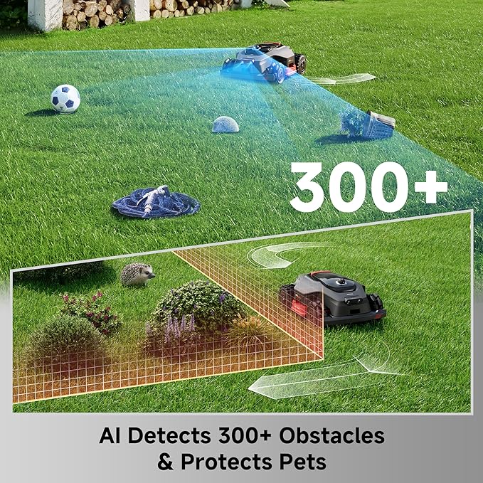 MOVA LiDAX Ultra 3000 AWD Robot Lawn Mower Wire Free RTK Free for up to 0.75 Acre*Dual Maps, 360° 3D LiDAR & AI Dual Vision Mapping, Robotic Mower with 4G, for 80% Slopes, Cutting Height 1.2”–3.9“