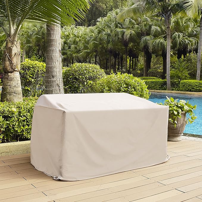 Crosley Furniture Patio Furniture Covers, Waterproof Outdoor Loveseat Cover for Backyard, Deck, Tan