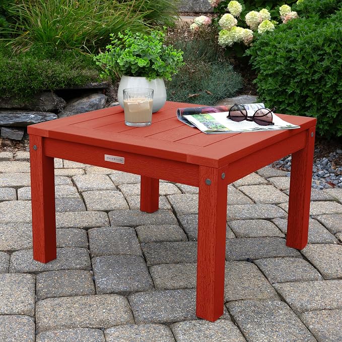 highwood AD-DSST1-RED Adirondack Side Table, Rustic Red