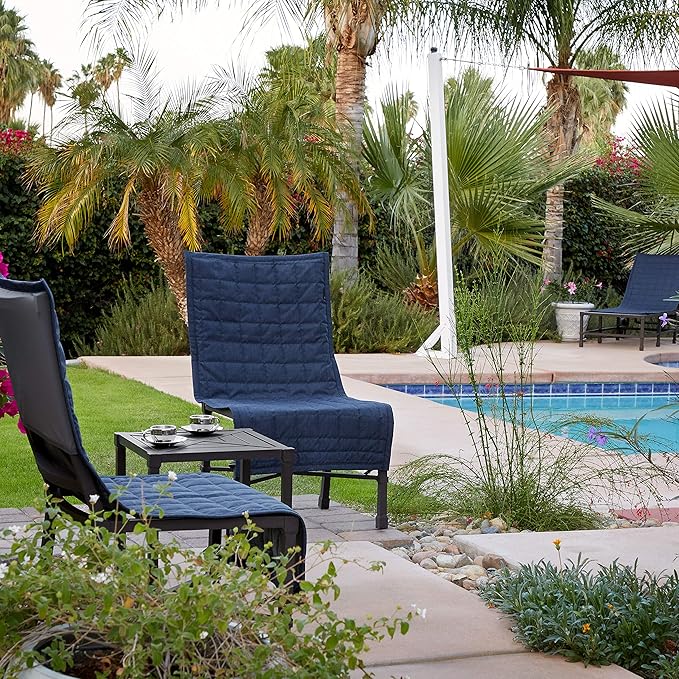 Classic Accessories Montlake Water-Resistant 45 Inch Patio Chair Slipcover, Heather Indigo, Patio Furniture Covers