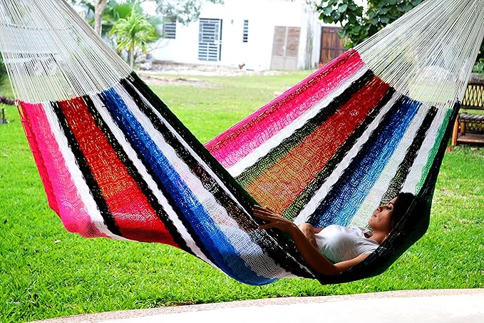 Traditional Mayan Hammock -Sarape Hammock (Small) - Thick Nylon Thread