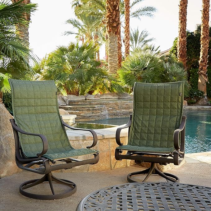 Classic Accessories Montlake Water-Resistant 45 Inch Patio Chair Slipcover, Heather Fern, Patio Furniture Covers