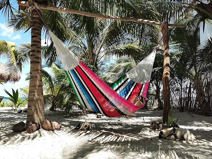 Traditional Mayan Hammock -Sarape Hammock (Small) - Thick Nylon Thread