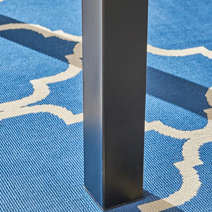 Christopher Knight Home Zak Outdoor 71" Acacia Wood Dining Table, Teak Finish, Black