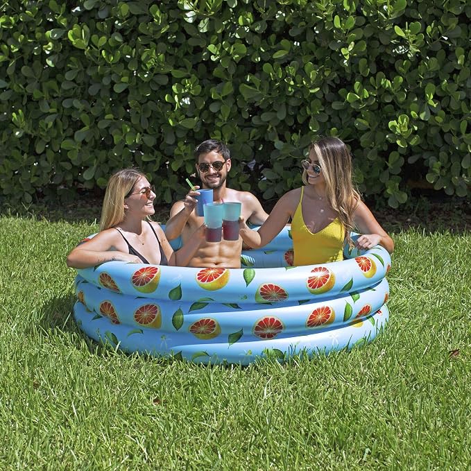PoolCandy Grapefruit Print Inflatable Pool Floats, Loungers, Sun Chairs & Sunning Pools