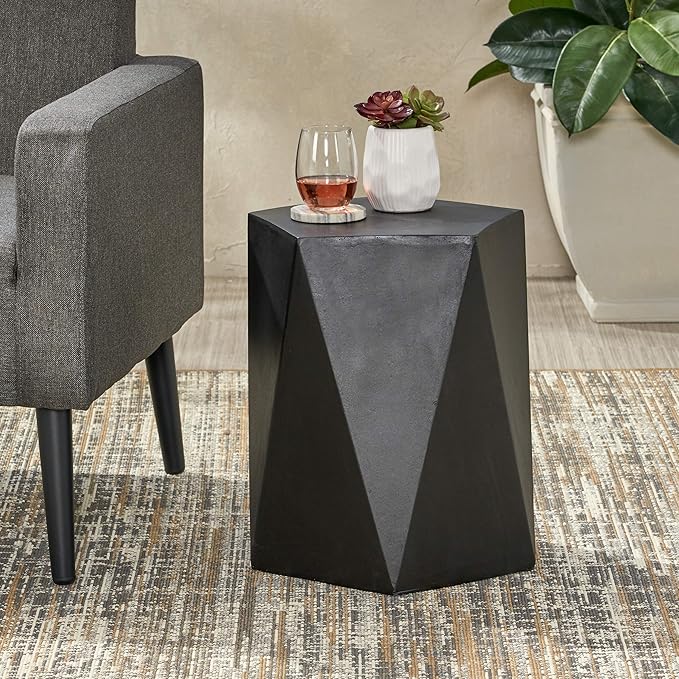 Christopher Knight Home Daria Outdoor Side Table, Matte Black