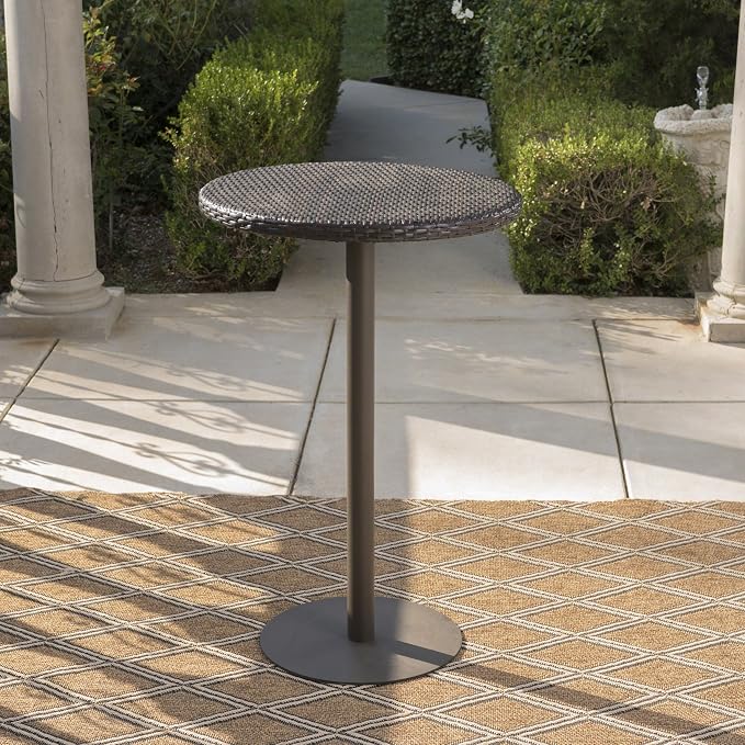 Christopher Knight Home Dominic Outdoor 26" Wicker Round Bar Table, Multibrown