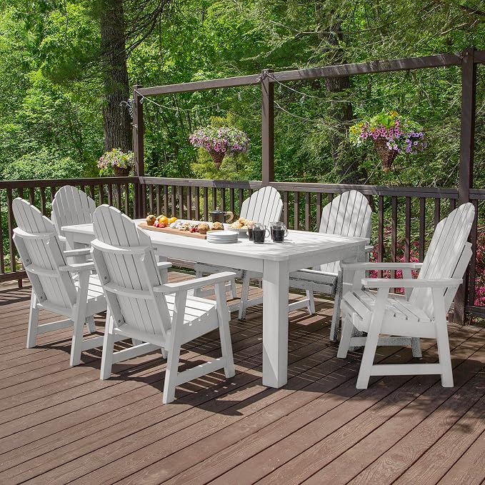 Highwood Hamilton Adirondack 7pc Dining Set, 84" x 42", Dining Height, White