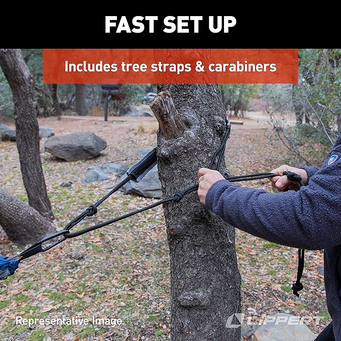 Lippert Portable Single Person Outdoor Camping Hammock Blue