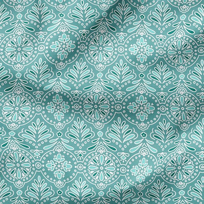 Arden Outdoor Deep Seat Cushion Set, Foam, 24x24, Turquoise Medallion | 2-Pack, Sofa, Couch, Conversation Set, Premium High-Density Foam, Never Flattens, Mold and Mildew Resistant