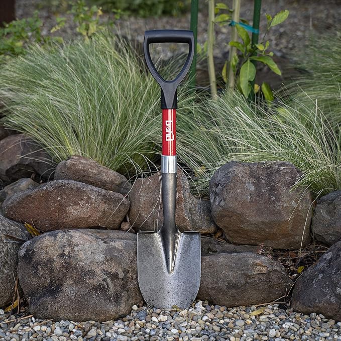 Bond Manufacturing LH015AM Mini D-Handle Shovel (12-Pack), Black