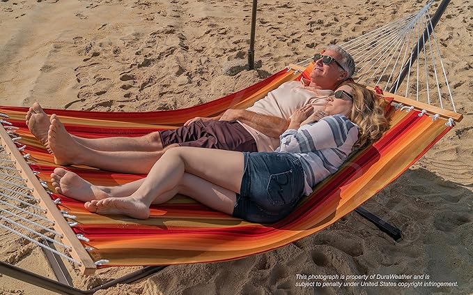 Classic All-Weather Outdoor Hammock with Pillow Sunbrella® Fabric Deluxe Size (Astoria Sunset (#56095-0000))